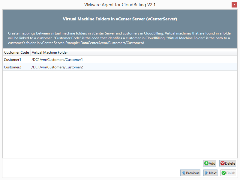 *Figure 4:* The added customers in vCenter Server.