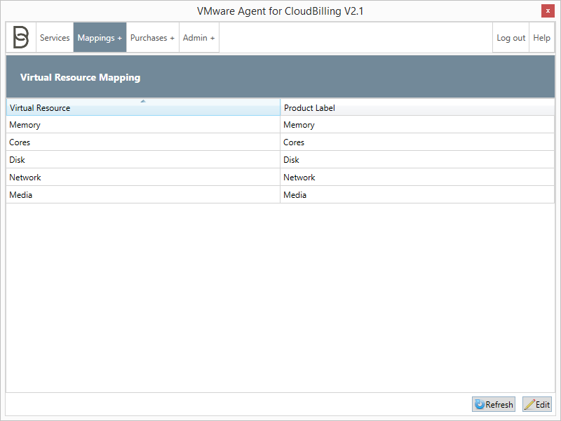 *Figure 1:* The Virtual Resource Mapping screen.