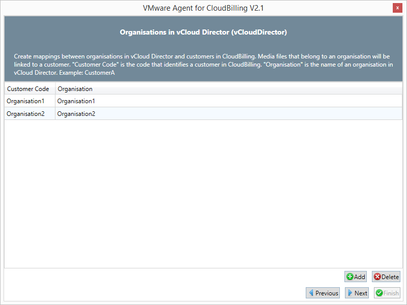 *Figure 7:* The added customers in vCloud Director.