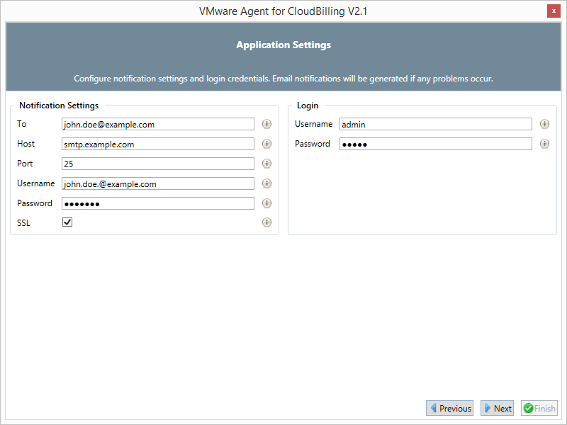 *Figure 9:* The Application Settings screen.