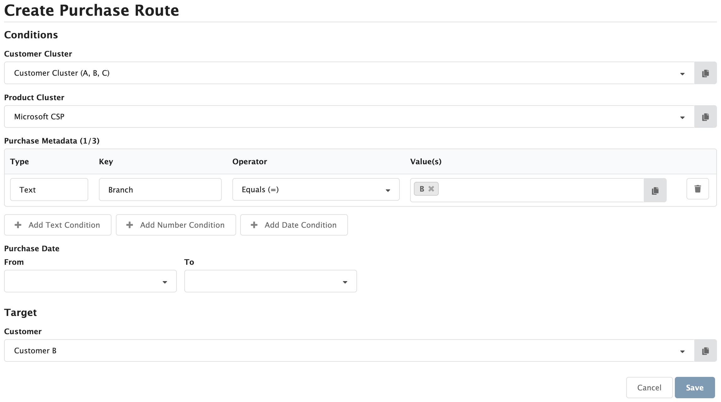 Figure Administration 8: Purchase Route for Customer B