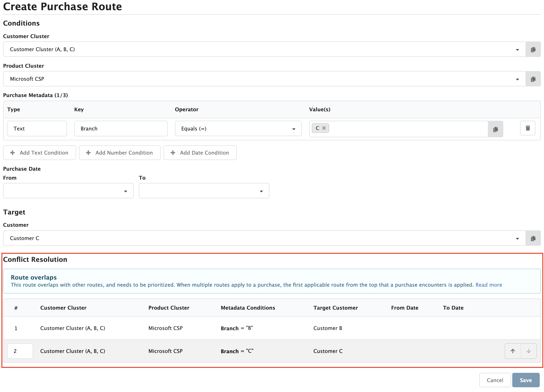 Figure Administration 9: Purchase Route for Customer C