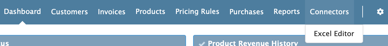 Figure Purchases 1: Purchases and connectors menu bar options